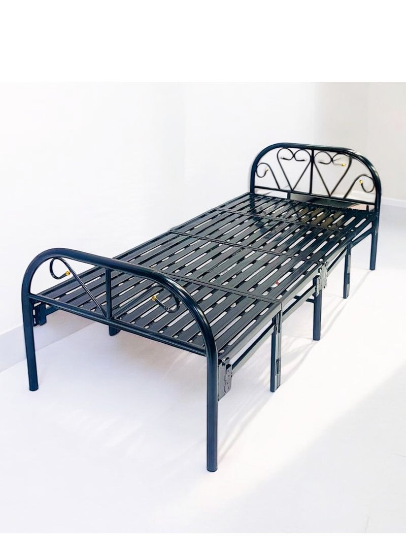 ميرال سرير مفرد حديد قابل للطي والتعديل مقاس 90×190 سم – تصميم عملي شديد التحمل لتوفير المساحة والاستخدام المتعدد - Image 2